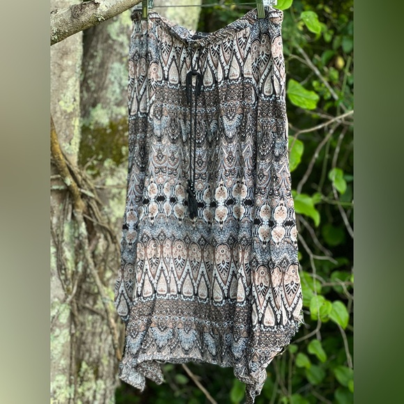 Tribal Print Neutrals Skirt - Picture 1 of 7